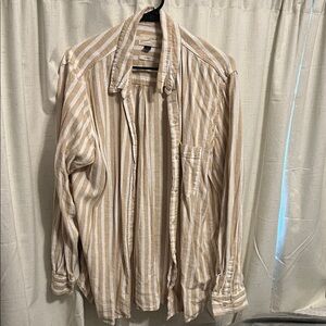 Women’s Universal Thread Tan and White Striped button up
